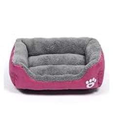 All-Season Square Dog Sleeping Bed Mat Mjuk Bomull Full Fyllning Elastisk Pet Cat Sofa Mat(Rose red,XXL-95x72cm)