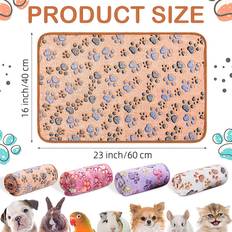 TEMU 4pcs Guinea Pig Fleece Blankets Small Animal Cage Liners Sleep Mat Bedding Pad For Hamster Chinchilla Rabbit Hedgehog