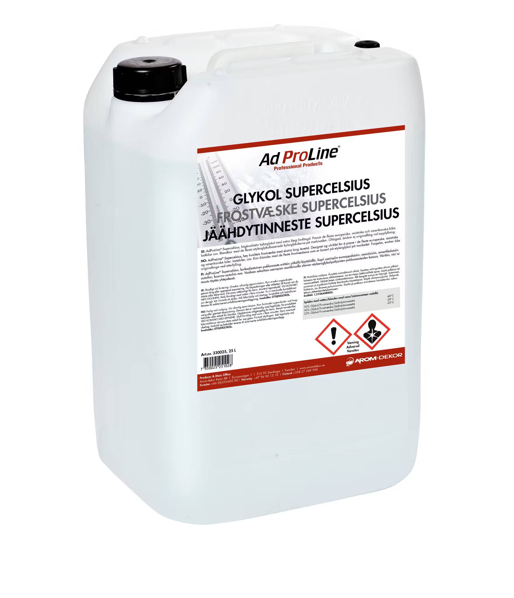 Glykol SuperCelsius – Ofärgad Etylenglykol AdProLine: FAT 210 liter