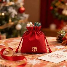 Red Drawstring Bag - Makeup & Coin Pouch, Shopping Tote Fashionable Carry-All Armani-Bag-4 - Hot Pink