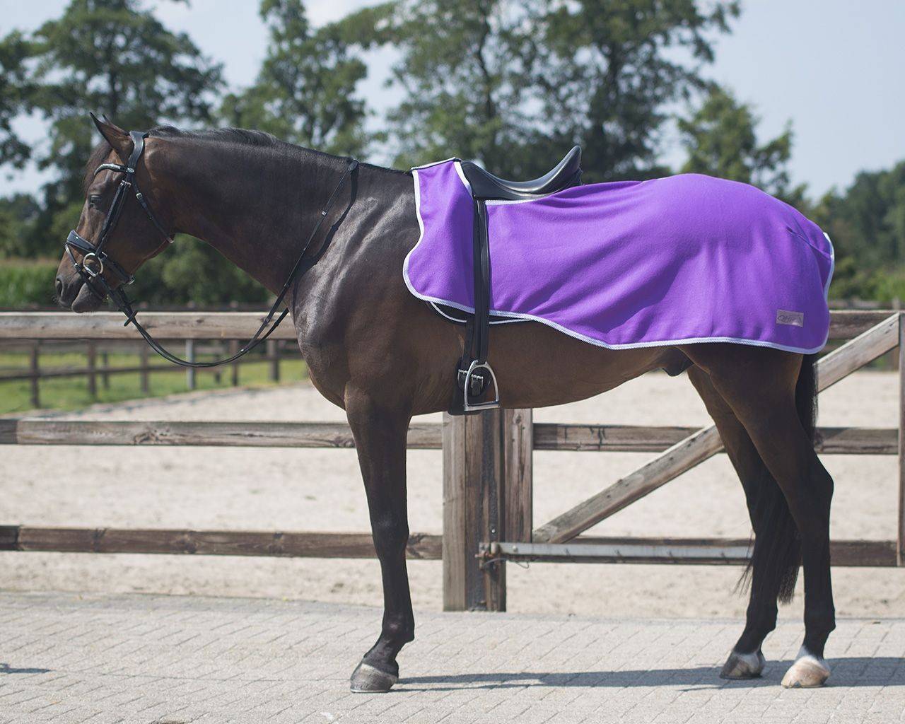 QHP fleece ridedækken - Cob , Lys blå
