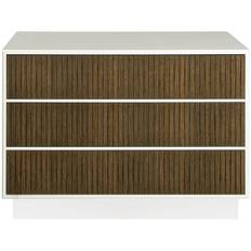 Line 3L Låg Burned Walnut White - Byrå med sockel