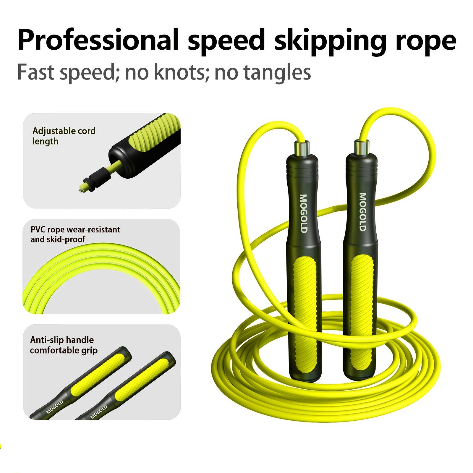 Mogold Professional Jump Rope, Suitable For Adult Sports Exercise Fat Burning Weight Loss, Gym Outdoor Universal Sports Equipment