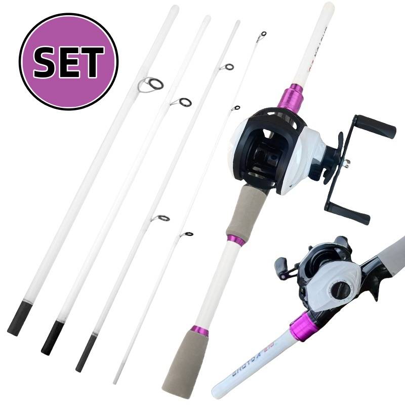 1.8/2.1m Telescopic Multi-section Lure Fishing Rod and Lightweight Design Baitcasting Reel 18+1BB Portable Travel Fishing Combo
