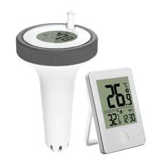 Flydende Pool Termometre med Indendørs Monitor, Digitalt Pool Temperatur Termometer Trådløst, Vandtemperaturmåler til Isbad/Spabad/Fisketank Dam H