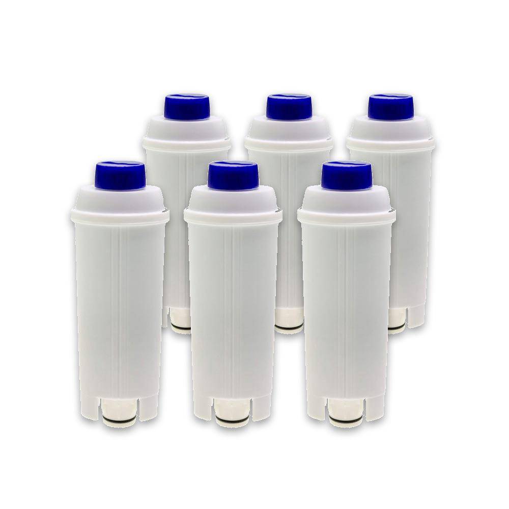6 stk. DeLonghi vandfilter. Kompatibelt vandfilter (CMF006 / DLS C002)