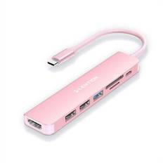 LENTION CE18HCR Cloud Ala Series Portabel USB Hub Adapter Type-C dockningsstation med USB+HD 4K / 30Hz+SD / TF+PD 100W