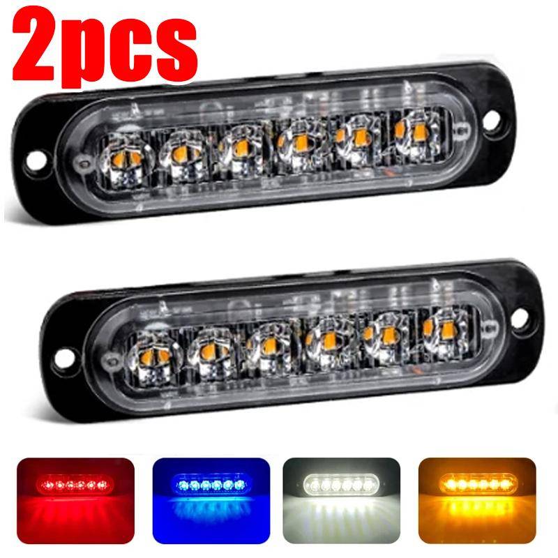6 LED Blinkande Varningsljus 18 Stroboskoplägen Bil Motorcykel Lastbil Sida Stroboskop Lampa Säker Körning Högt Ljus 12-24V