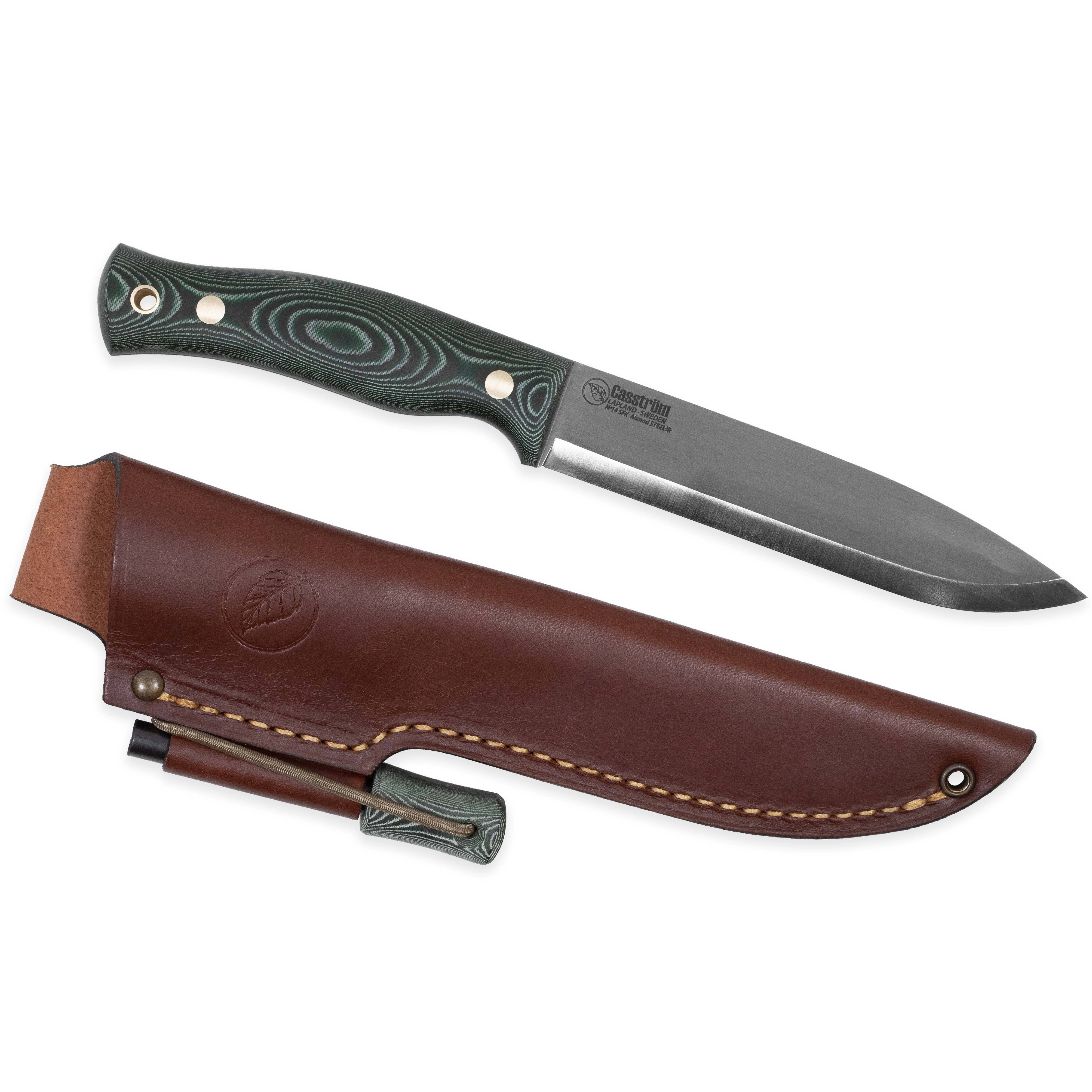 No.14 SFK, Grön Micarta, inkl Tändstål