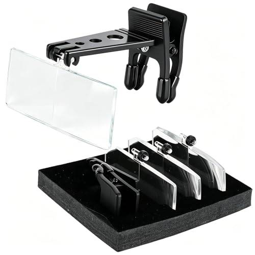 Clip-On Glasögon Förstoringsglas, Glasögonförstoringsglas Set 1,5X 2,5X 3,5X Gånger Förstoring, Glasögonlinsläsare Fäste, För Smycken Lupp, Elektronisk Reparation