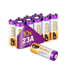 GP Extra Alkaline V23GA 12v Batterie | 10 Stück Batterie 23a 12v, quecksilber frei | P23GA / LRV08 Batterie für Fernbedienungen, Funktürglocken, Bluetooth-Headsets, Sicherheitssysteme etc.