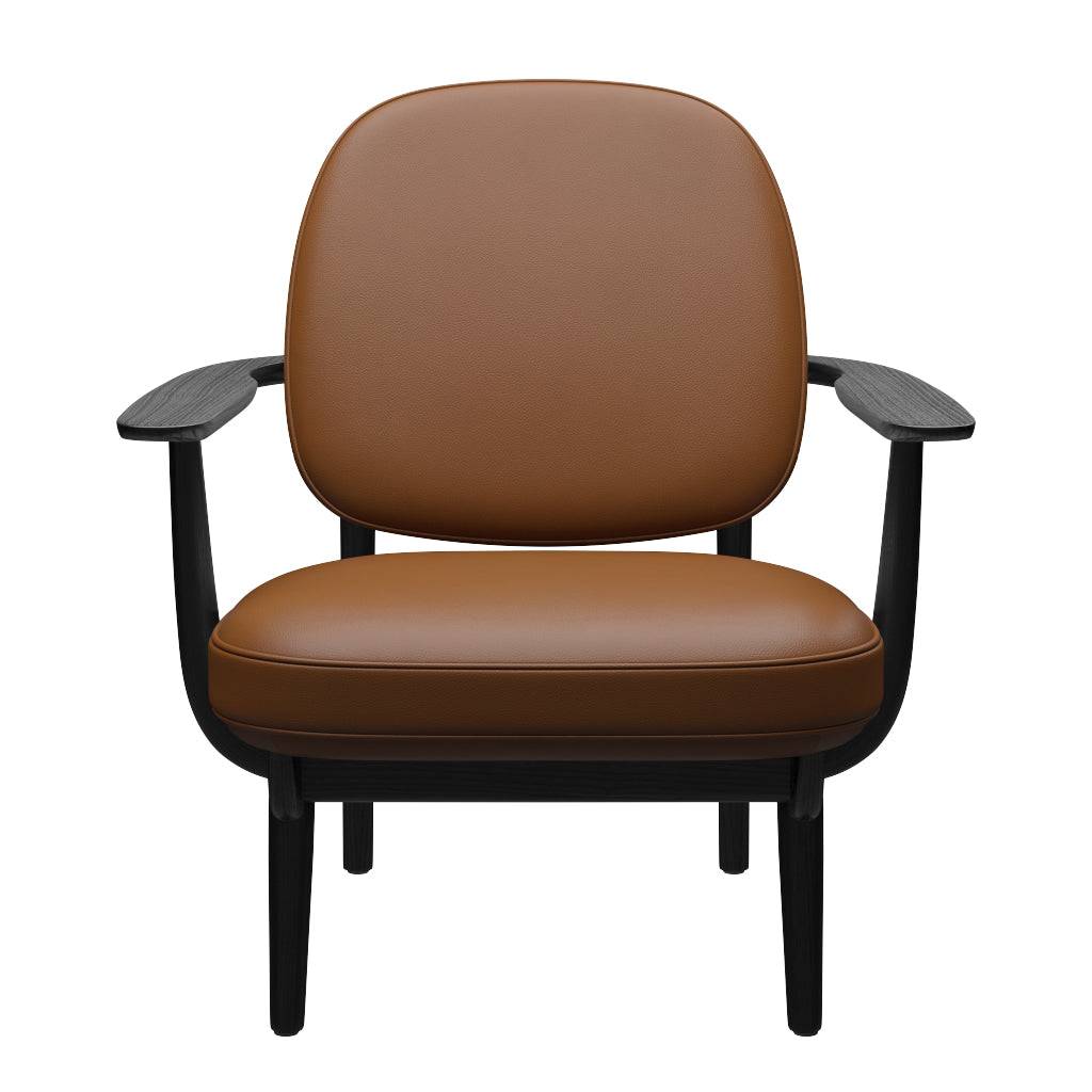 Fred Lænestol, sortfarvet ask fra Fritz Hansen Aura læder - Walnut - Jacobsen Plus