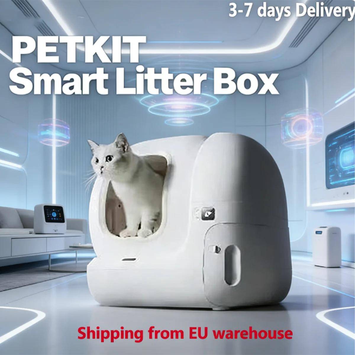 Petkit intelligent självrengörande automatisk kattlåda, internationell version Pura senaste uppgraderade modellen Max-2 vit