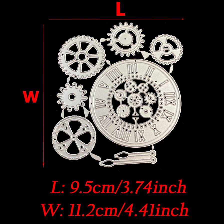 TEMU Gear Clock Metal Cutting Dies Stencil | Steel, Birthday Theme For Scrapbooking, Paper Craft, Greeting Card Background Making