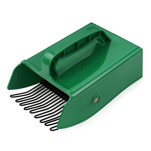 GUGULUZA Blueberry Picker Scoop, plastbärplockare med metallisk kam, skördare med blåbärskrattor med ergonomiskt handtag för enklare bärplockning, 23 cm x 14 cm (grön)