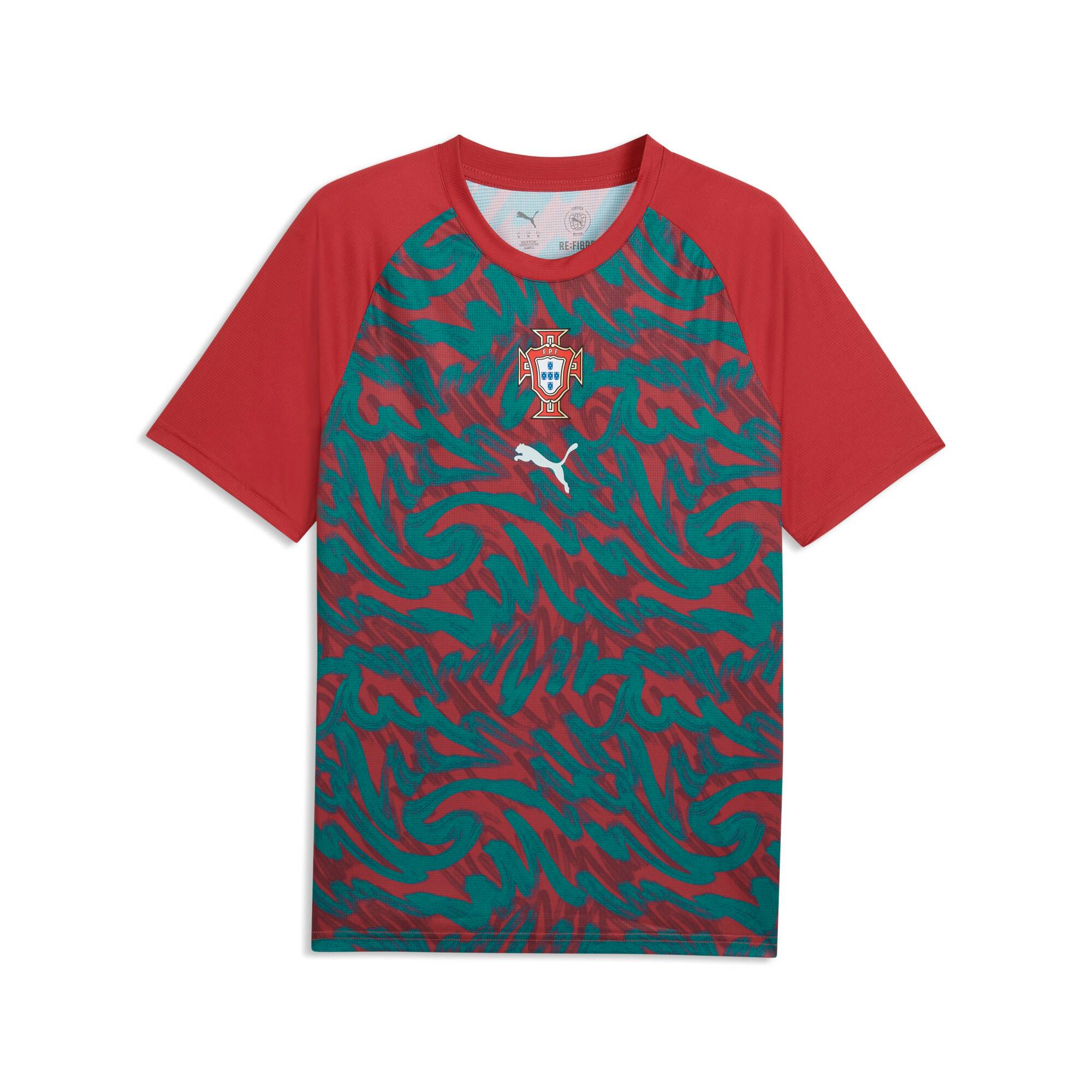 PUMA Portugal Warmup Jersey Men, Football, Club Red/Green Lagoon, XL