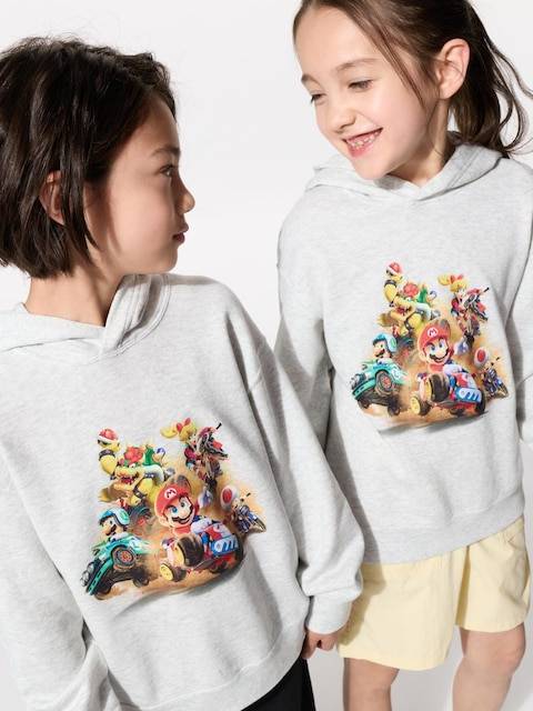 Uniqlo - Mario Kart World Ut Graphic Sweat Hoodie - Light Grey - 7-8 Years (130cm)