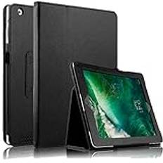 Läderflip-stativ folio fodral vanligt skydd för Apple iPad Air 1:a generationen A1474 A1475 A1476 (svart)