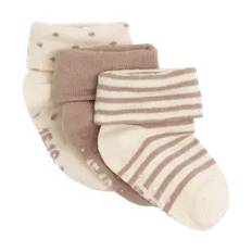 Babystrumpor med ABS 3-pack - Beige