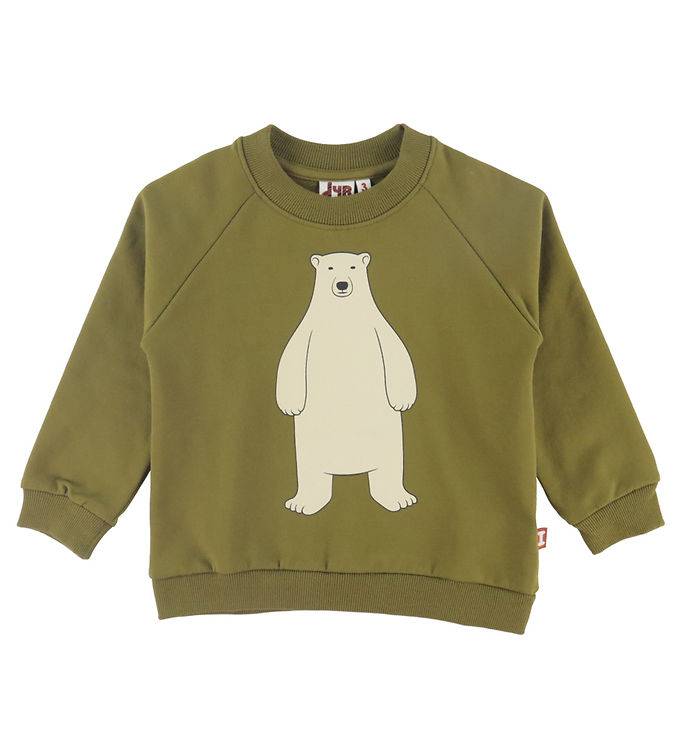 DJUR Sweatshirt - AnimalBellow - Dark Olive Isbjörnshögskola - DYR - 4 år (104) - Sweatshirt