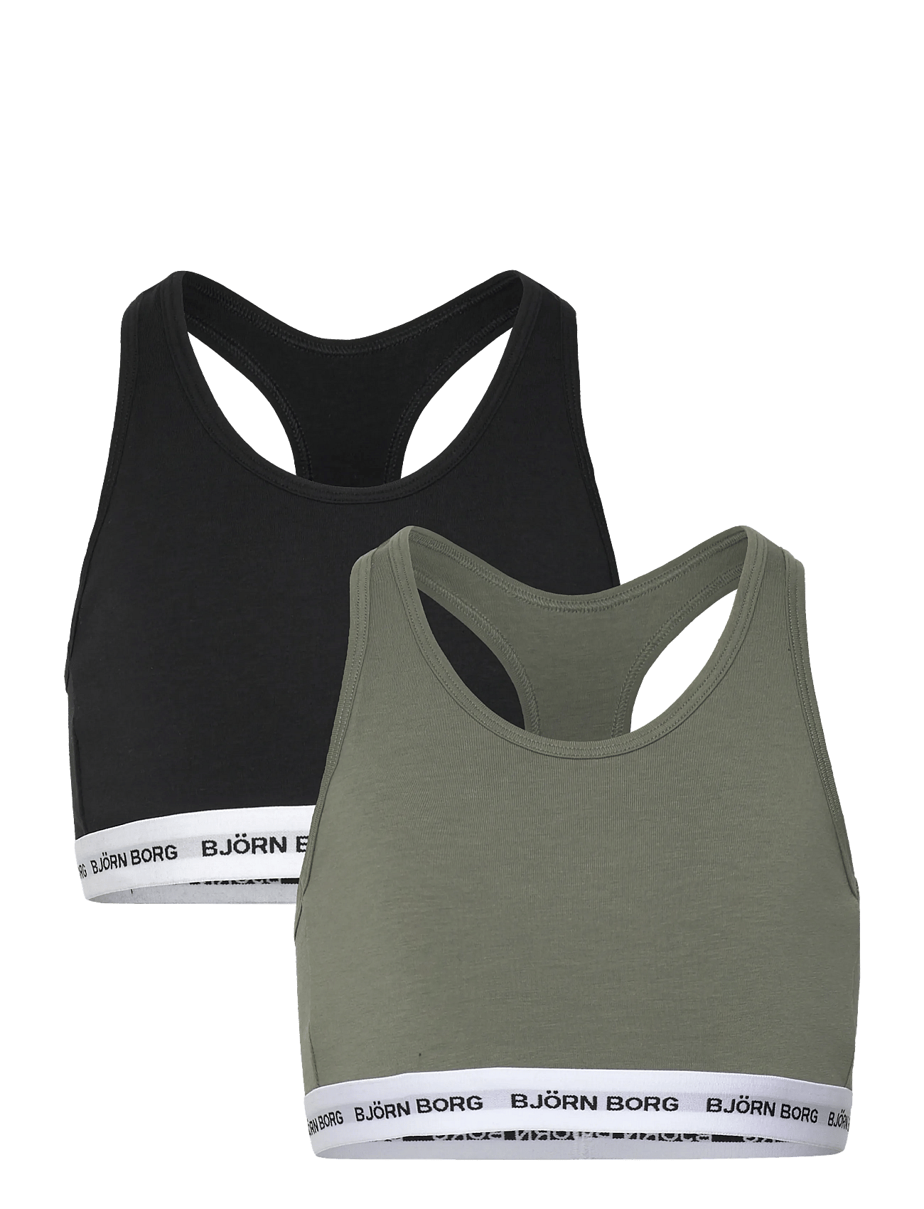 Björn Borg Cotton Stretch Logo Soft Top 2P - Khaki green - 134-140