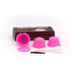 1/3/5/8 st plastkaffefilter påfyllningsbara kaffekapslar för dolce gusto kaffekapslar kök kaffetillbehör återanvändbara filter - Rosa 3 st