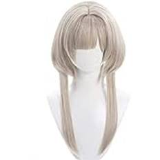 yourug Sandrone Cosplay peruker for kvinnor Genshin Impact Halloween Japan Anime Syntetiska peruker med lugg Hime Cut Mittdel Kort Bob Cosplay peruker Ljusbrun