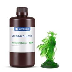 ANYCUBIC 3D Drucker Resin, UV 405nm Standard Rapid Photopolymer Resin, mit Hoher Genauigkeit und Schneller Aushärtung und Hervorragender Fließfähigkeit für den LCD DLP 3D Printer (Klargrün,1000g)