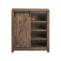 SoBuy FSB59-N Skänk med Skjutdörr i Ladugårdsstil, Smal Sideboard 80×35×92 cm – Rustik Brun/Svart