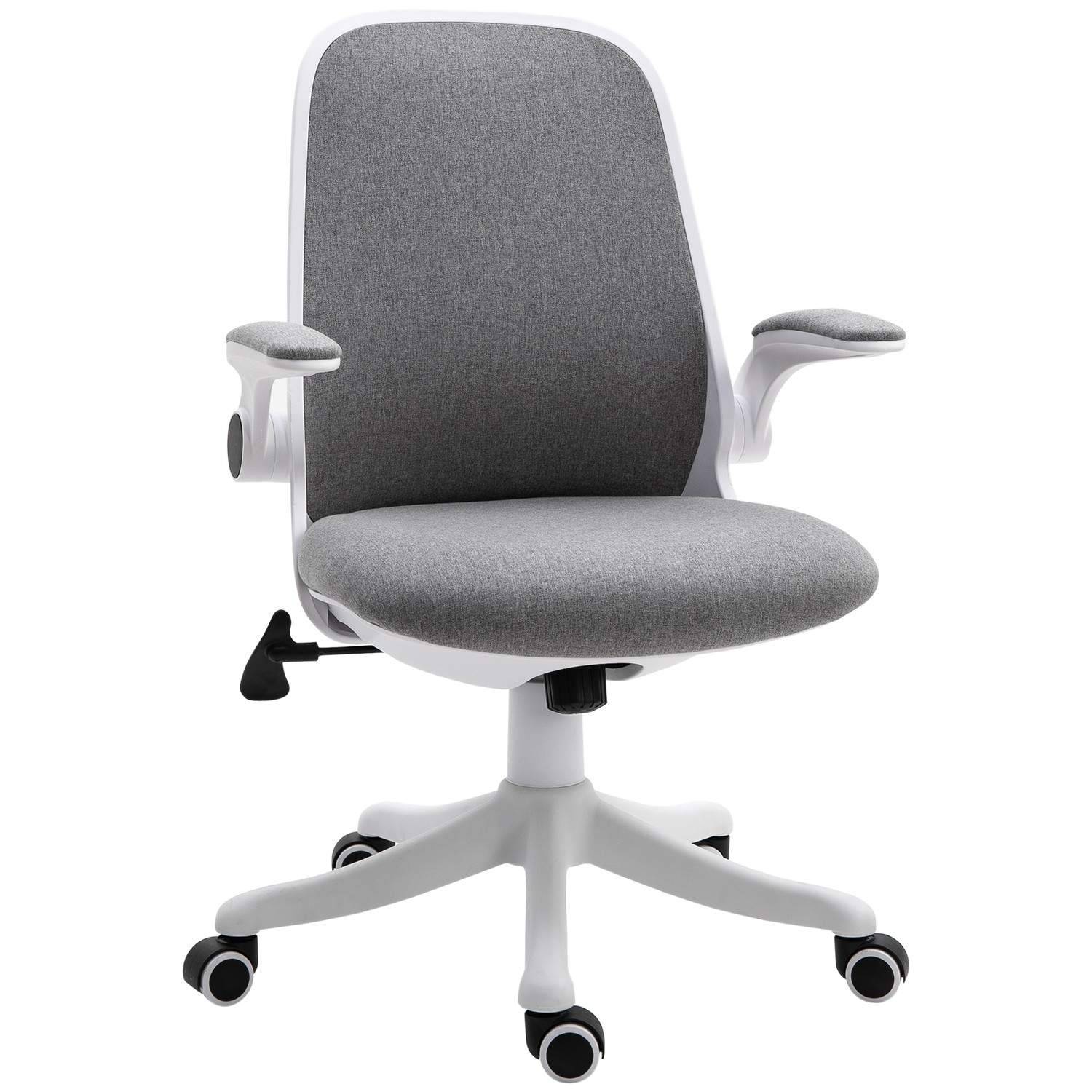 Ergonomisk Kontorsstol med Vippfunktion, Grå/Vit