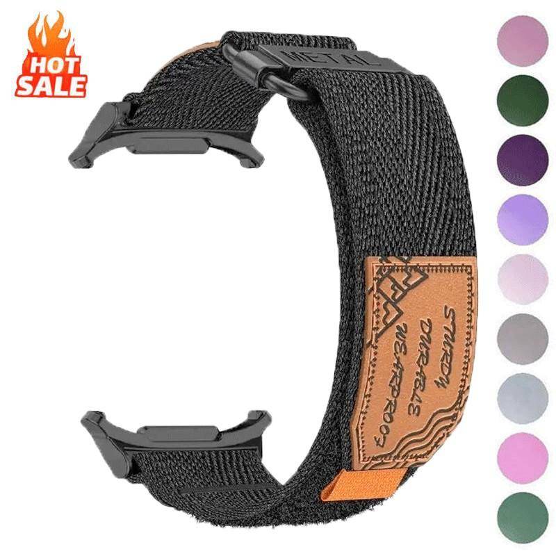Galaxy Watch Ultra 47mm Band utan mellanrum för Samsung Galaxy Watch Ultra 47mm Band Nylon Loop Dam Man Rostfritt Stål Spänne Band svart