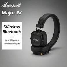 Marshall MAJOR IV 4 trådlösa Bluetooth-hörlurar 80+ H Speltid/Snabb trådlös laddning/Djupbas Vikbara sportheadset - Svart (En-Storlek)