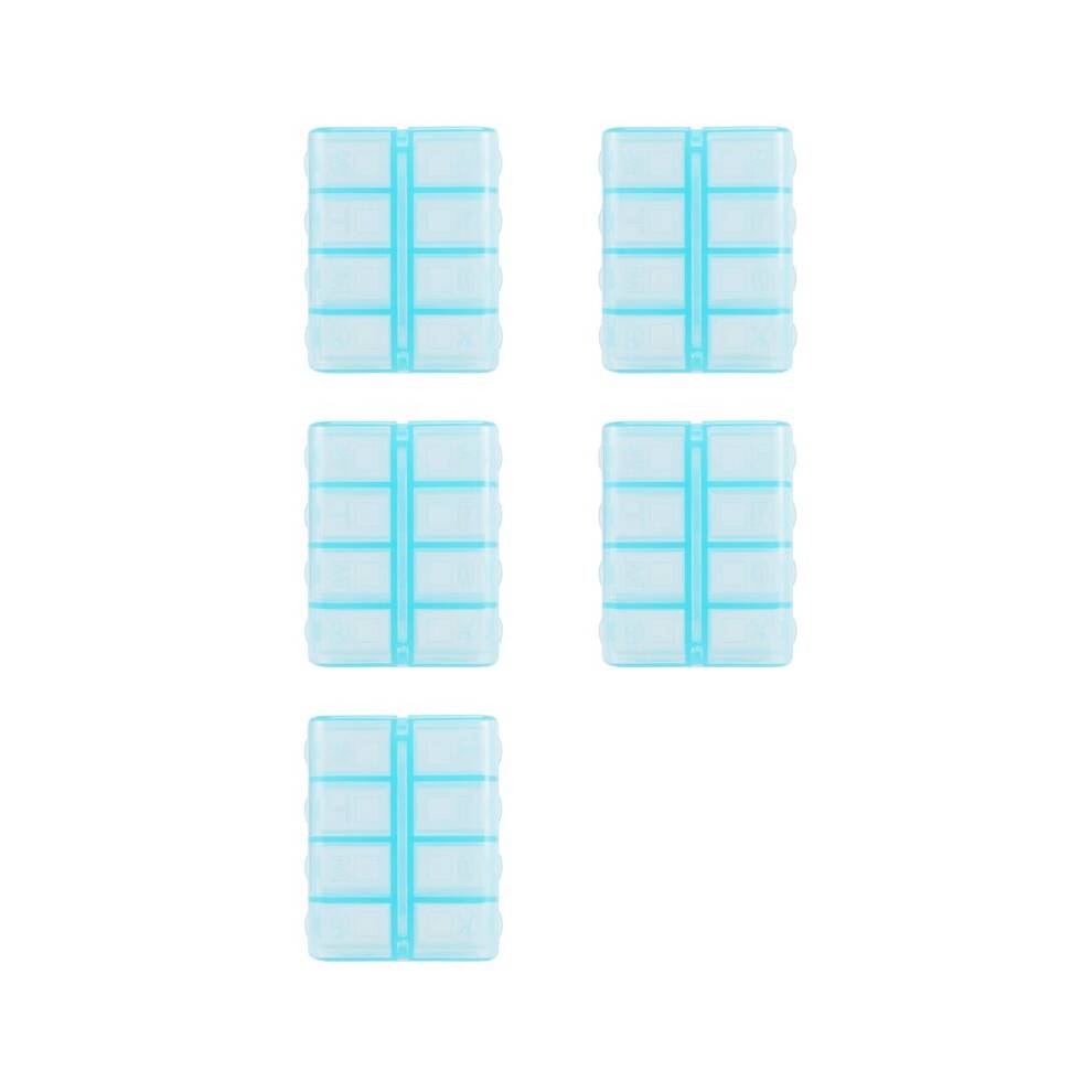 5X Plastic Rectangle 8 Compartments 7 Days Medicine Pill Box