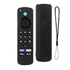 SEIAIYG Fodral kompatibelt med Amazon Fire TV Stick 4K (2:a generationen)/Fire TV Stick HD, lätt mjuk silikon fjärrkontroll fodral skydd, halkfri, stötdämpning – svart