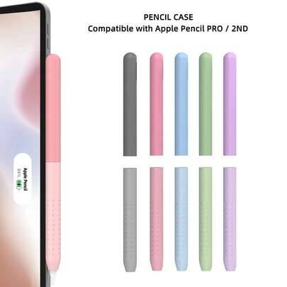 Pennfodral kompatibelt med Apple Pencil Pro och 2:a generationen, skyddande silikonfodral/hölje/skin - Multifärgad (Apple Pencil Pro/2:a)