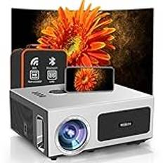 [Autofokus] 4K-projektor med 500 tums skärm. 1100ANSI-projektor 4K Wifi och bluetooth, inbyggd 1080P utomhusprojektor auto 6D keystone. 50 % zoom. PPT.Smart Home filmprojektor 4K+ för