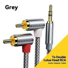 Essager 90° RCA-kabeluttag 3,5 mm till 2RCA AUX Audio Stereokabel Hane Splitter För TV PC-förstärkare DVD-hörlurar Högtalarkabel 5m