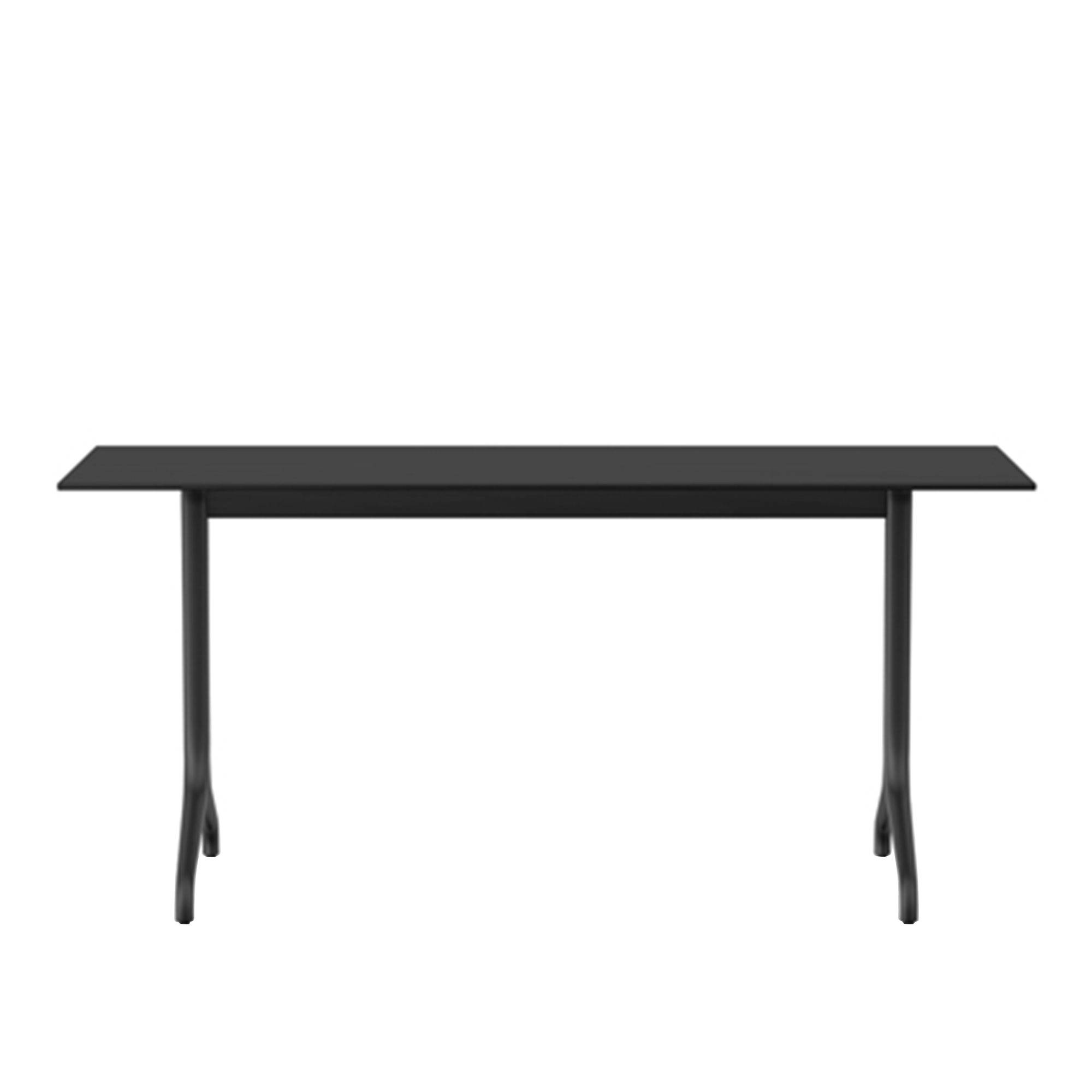 Vitra - Belleville Table, Solid Core Black Top, Square table, outdoor, 1600x750 mm - Udendørs spiseborde - Ronan & Erwan Bouroullec - Sort - Metal