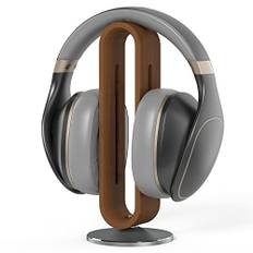 BRIMFORD Holz Kopfhörer Ständer Schreibtisch - U-Form Headset Halterung - Aluminium Gaming Kopfhörer Aufbewahrung - Universal für Sennheiser Bose Sony Airpods Max - Tisch Organizer Accessoire