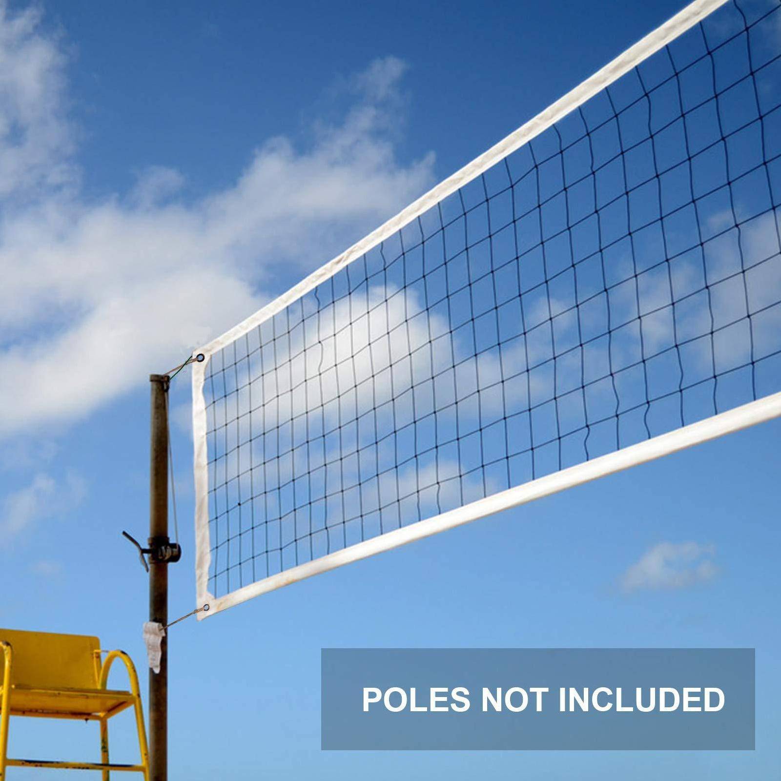 Utomhus Volleybollnät Set med Standardstorlek på Nät Hållbar Konstruktion Enkel Montering för Bakgård Strandplan Sport vit