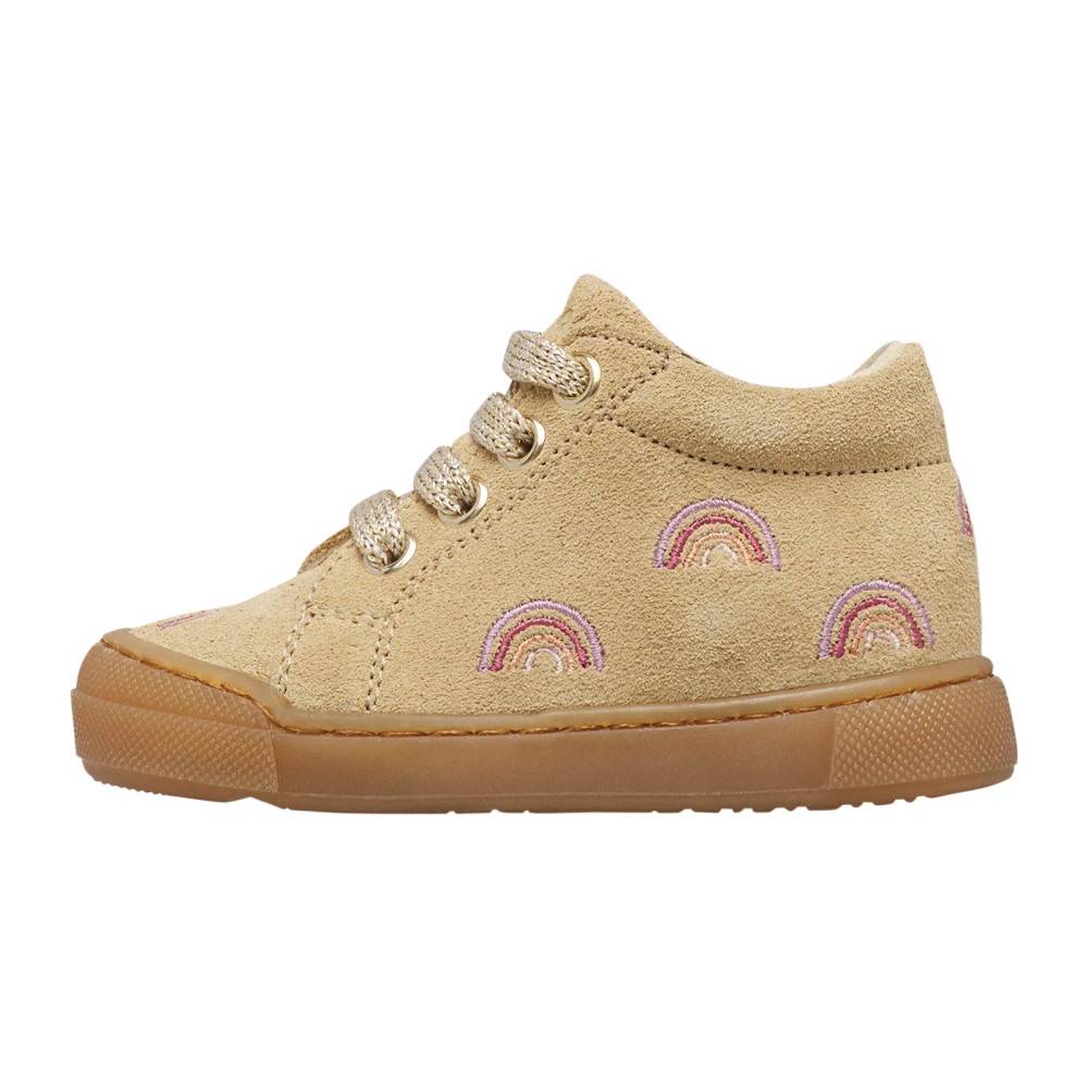 Falcotto Snopes Embr.rainbow ZIP - Kids - Dame - Beige - 26 EU - Læder