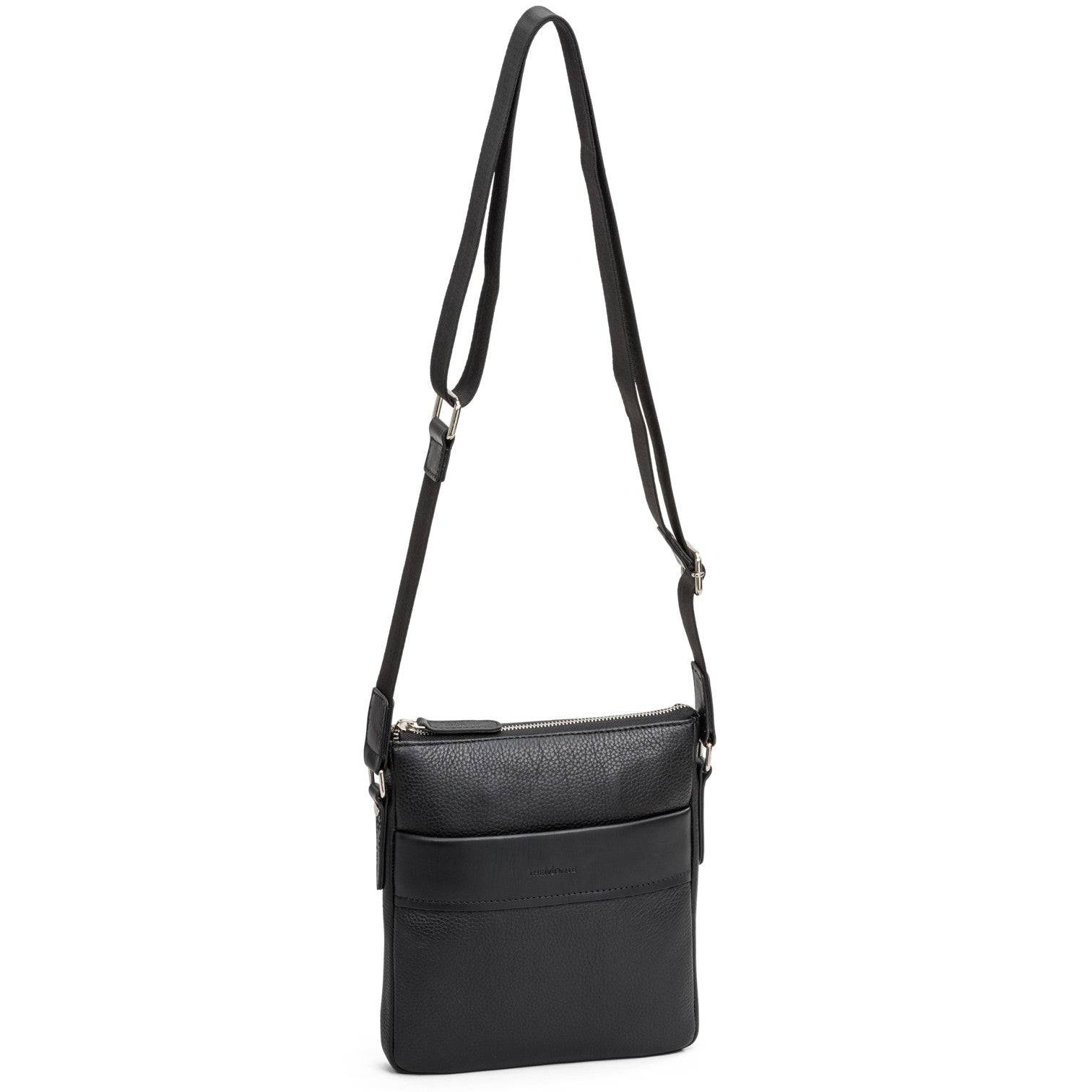 Monte Unisex Læder Skuldertaske Sort