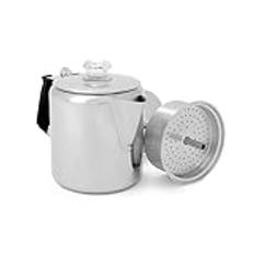 GSI Utomhus 3 koppar perkolator kaffekopp glaciär rostfritt stål med silikonhandtag för camping, backpacking, resor, husbil och jakt - spis säker
