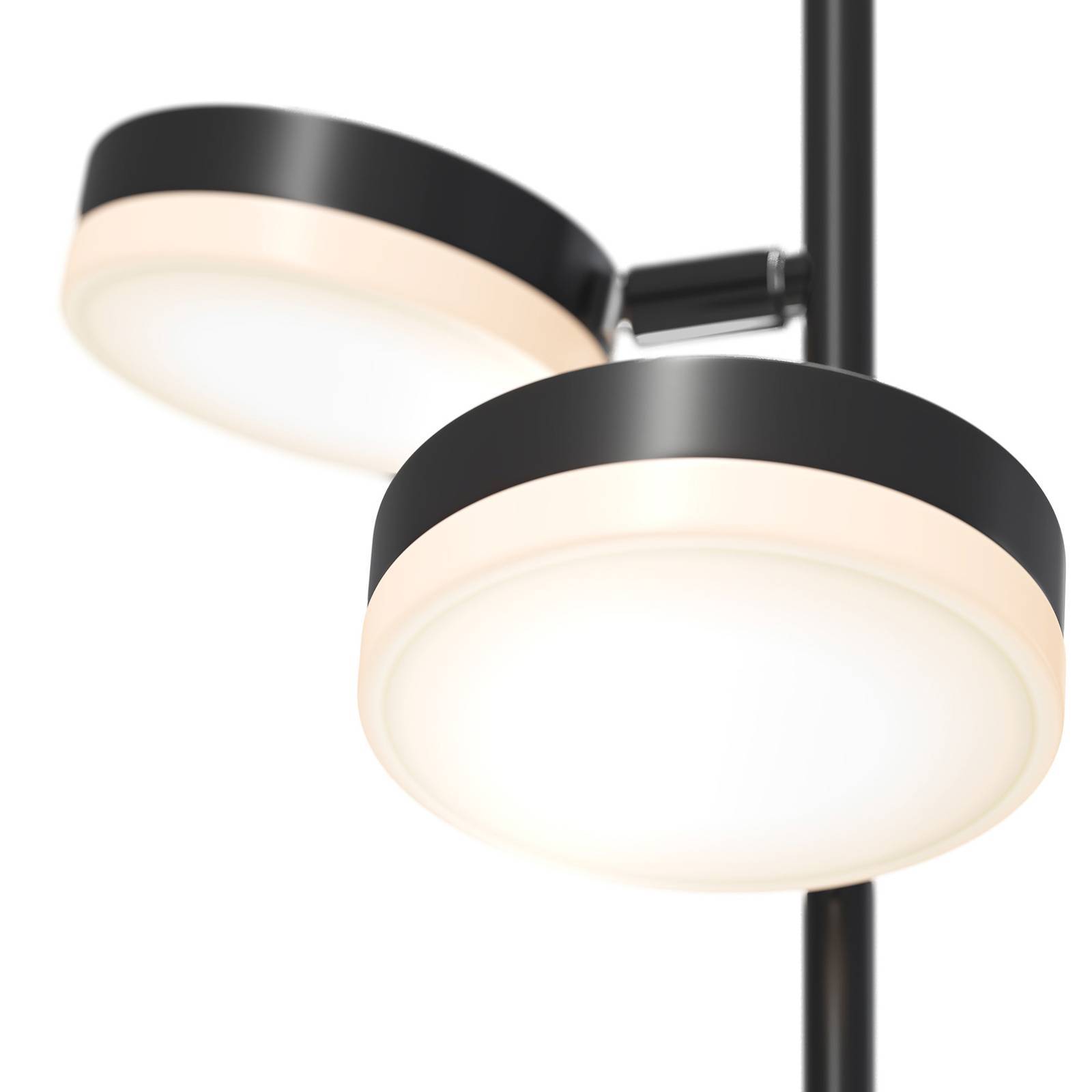 Maytoni LED golvlampa Fad, dimbar, Svart, Vardagsrum / matsal, Metall, Modern, LED-golvlampa