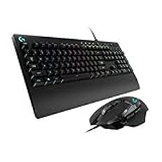 Logitech G213 Prodigy 920-008087 Tangentbord, Svart & Logitech Gaming Mouse G502 HERO Corded Black