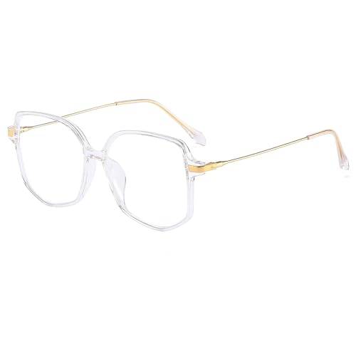 Suertree Blåljusfilter avstånd glasögon lätta kortsiktiga glasögon mode Myopia glasögon metall för kvinnor män klar – 5,0 dioptrier