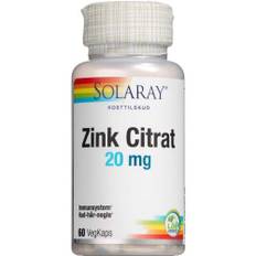 Zink Citrat 20 mg 60 kapsler - Solaray