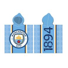 Manchester City Badehåndklæde / Poncho med hætte - 60x120 cm.