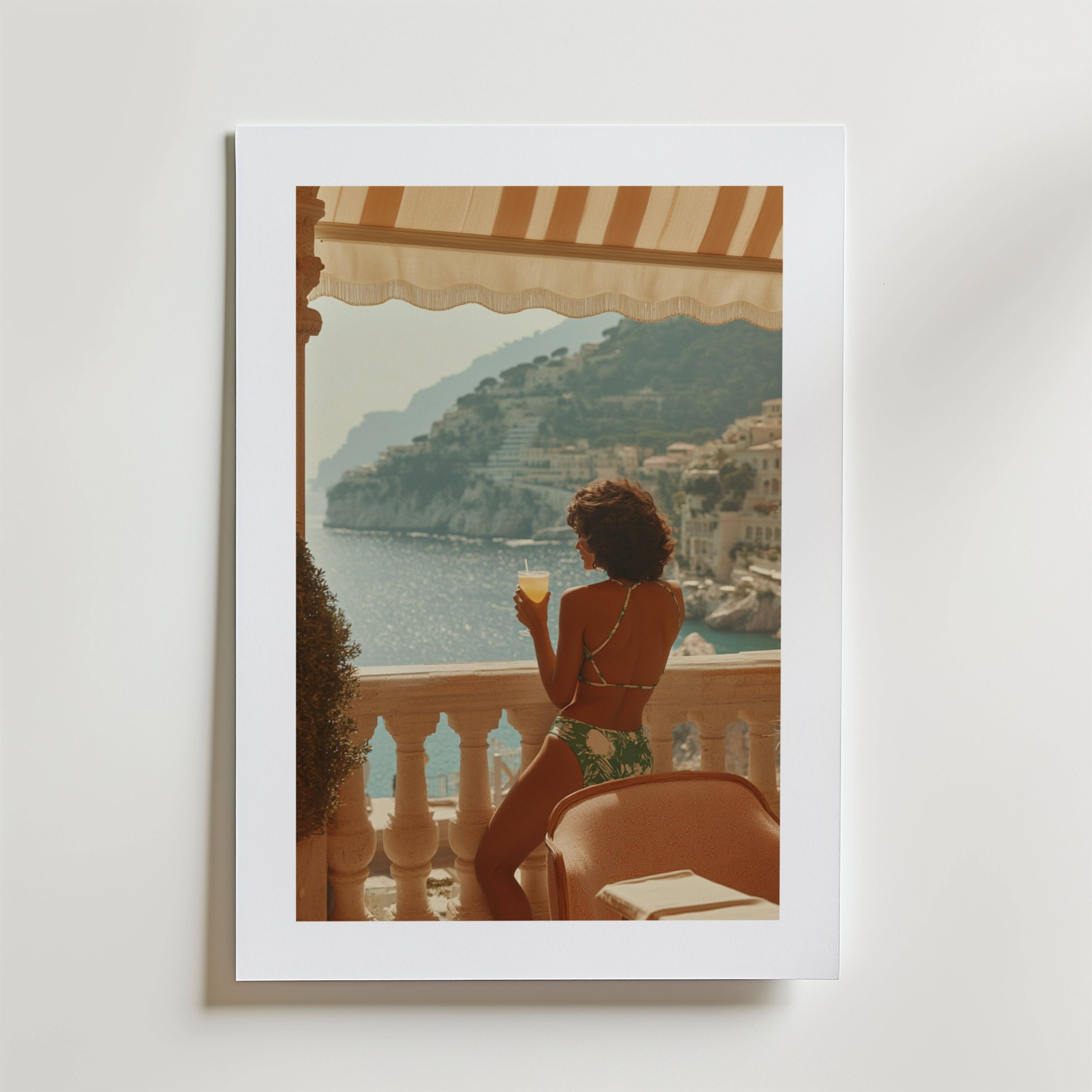 Amalfi Coast Balcony Poster - 40x50 cm