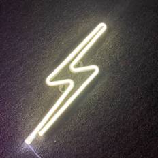 Lightning Bolt Neon LED Lampe Varm Hvid -> Forventet levering: 1-2 hverdage